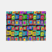 Funky Abstract Squares Fleece Deken (Voorkant (Horizontaal))