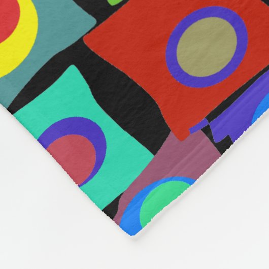 Funky Abstract Squares Fleece Deken (Hoek)