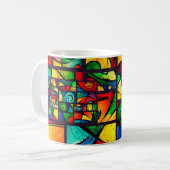 Funky Abstract Swirly Art Koffiemok (Voorkant links)
