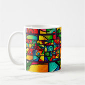 Funky Abstract Swirly Art Koffiemok (Links)