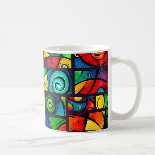 Funky Abstract Swirly Art Koffiemok (Rechts)