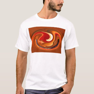Funky Abstract verbrand Oranje en rood ontwerp T-shirt