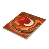 Funky Abstract verbrand Oranje en rood ontwerp Tegeltje (Zijkant)