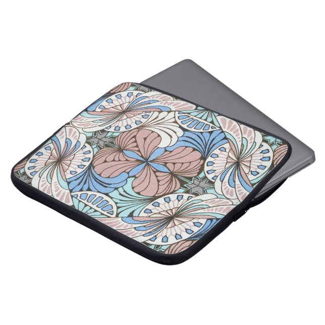funky abstract wervelpatroon laptop sleeve (Voorkant top)