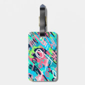 Funky Abstracte Art Bagagelabel (Achterkant verticaal)