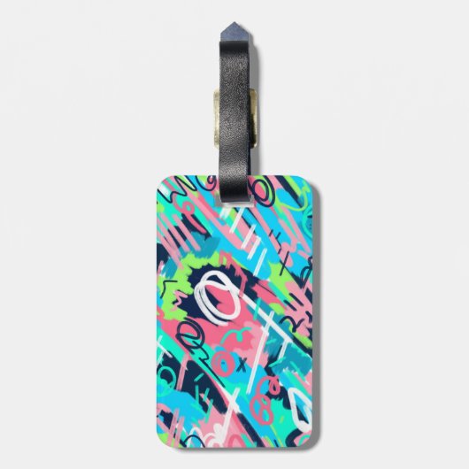 Funky Abstracte Art Bagagelabel (Achterkant verticaal)