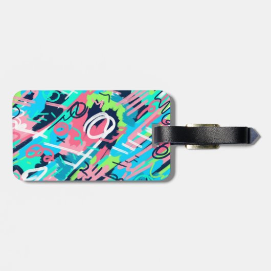 Funky Abstracte Art Bagagelabel (Achterkant horizontaal)
