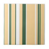Funky Abstracte Art Beige White Green Lines Stripe Tegeltje (Voorkant)