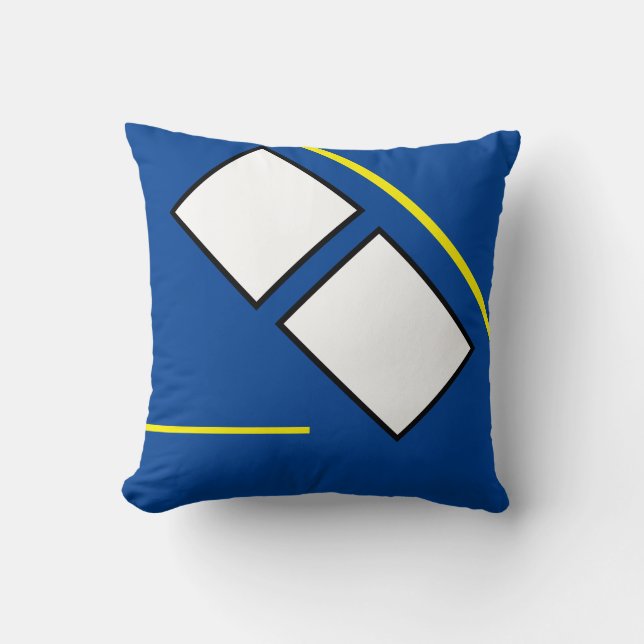 Funky Abstracte Art Blue White Black Kussen (Voorkant)