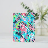 Funky Abstracte Art Briefkaart (Staand voorkant)