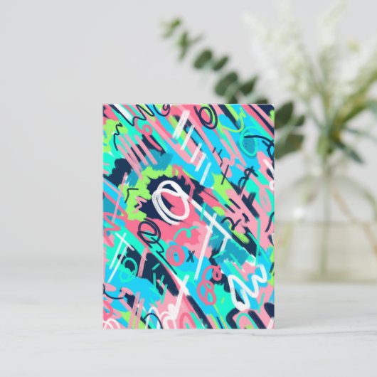 Funky Abstracte Art Briefkaart (Staand voorkant)