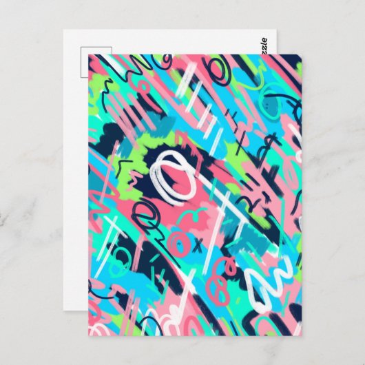 Funky Abstracte Art Briefkaart (Voorkant / Achterkant)