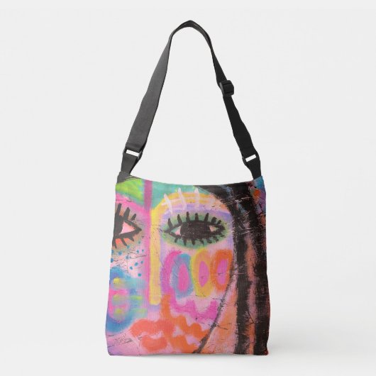 Funky Abstracte Art Crossbody Tas (Voorkant)