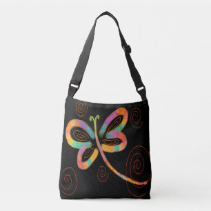 Funky Abstracte Art Dragonfly Crossbody Tas