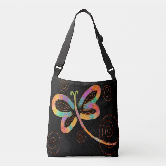 Funky Abstracte Art Dragonfly Crossbody Tas (Voorkant)