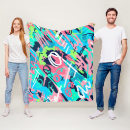 Funky Abstracte Art Fleece Deken