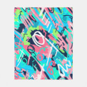 Funky Abstracte Art Fleece Deken (Voorkant)