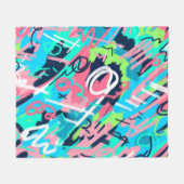 Funky Abstracte Art Fleece Deken (Voorkant (Horizontaal))