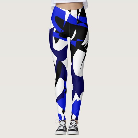 Funky Abstracte Art Geometry Voeg Isabella toe Leggings (Voorkant)