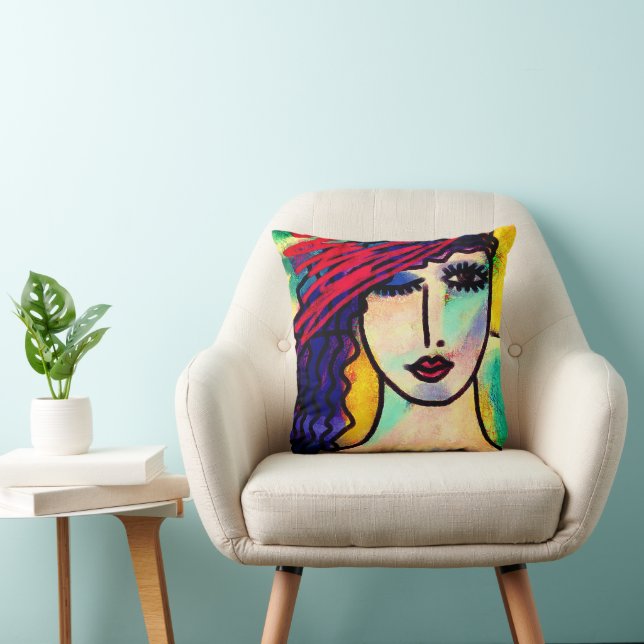 Funky Abstracte Art Kussen (Stoel)