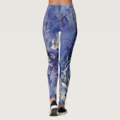 Funky Abstracte Art Leggings - Blauw & wit (Achterkant)