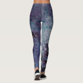 Funky Abstracte Art Leggings - Paars en groen (Achterkant)
