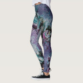 Funky Abstracte Art Leggings - Paars en groen (Links)
