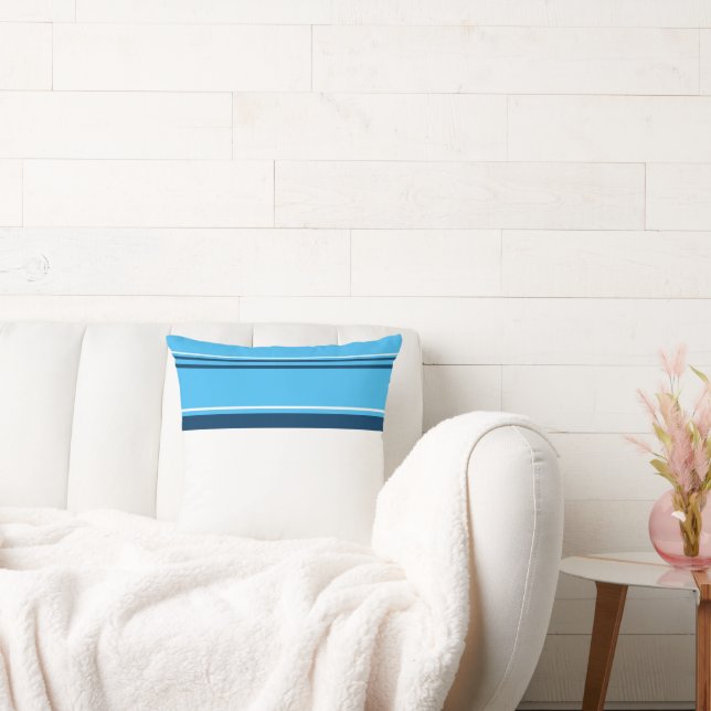 Funky Abstracte Art Light Dark Blue Kussen (Bank)