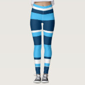 Funky Abstracte Art Light Dark Blue Leggings (Voorkant)