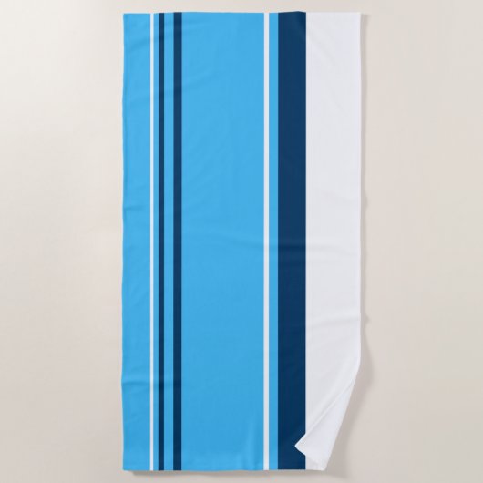 Funky Abstracte Art Light Dark Blue Strandlaken (Voorkant)