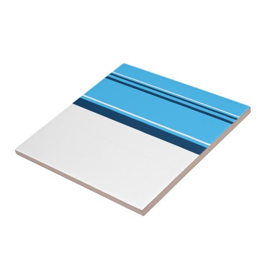 Funky Abstracte Art Light Dark Blue Tegeltje (Zijkant)