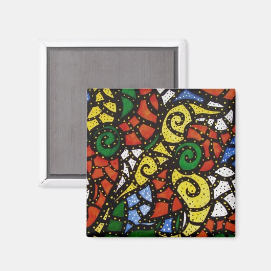 Funky Abstracte Art Magneet (Voorkant / Achterkant)