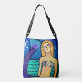 Funky Abstracte Art Mermaid Crossbody Tas (Achterkant)