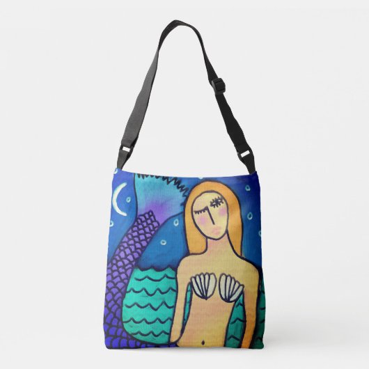 Funky Abstracte Art Mermaid Crossbody Tas (Achterkant)