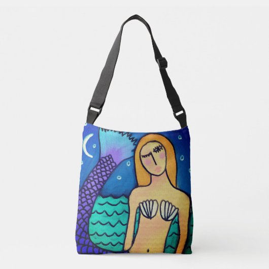 Funky Abstracte Art Mermaid Crossbody Tas (Voorkant)
