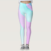 Funky Abstracte Art roze Turquoise Pastel Theme Leggings (Voorkant)