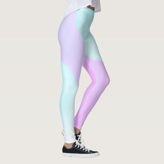 Funky Abstracte Art roze Turquoise Pastel Theme Leggings (Rechts)