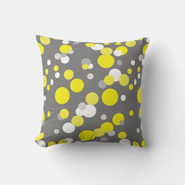 Funky Abstracte Art Shades of Yellow Pillow Cushio Kussen (Voorkant)