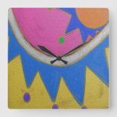 Funky Abstracte Art Square Wall klok (Voorkant)