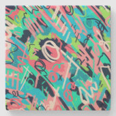 Funky Abstracte Art Stenen Onderzetter (Voorkant)