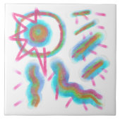 Funky Abstracte Art Tegeltje (Voorkant)