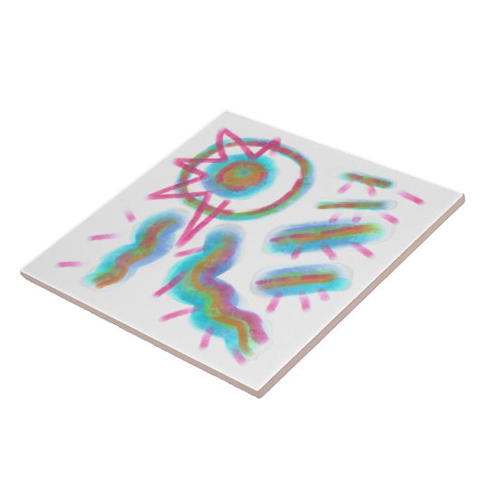 Funky Abstracte Art Tegeltje (Zijkant)