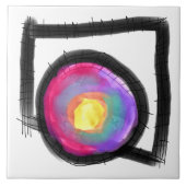 Funky Abstracte Art Tegeltje (Voorkant)