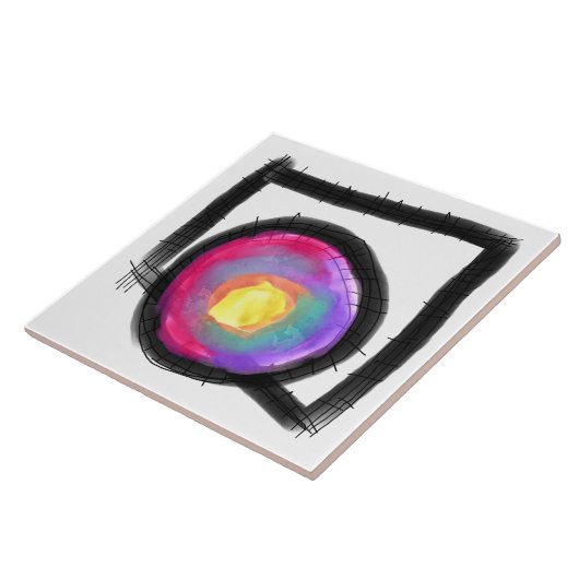 Funky Abstracte Art Tegeltje (Zijkant)