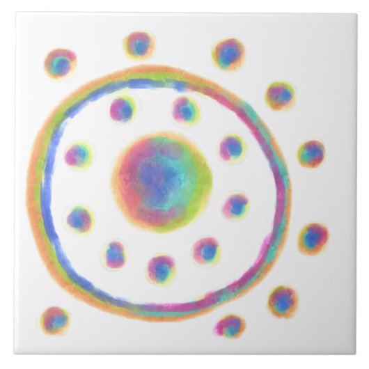 Funky Abstracte Art Tegeltje (Voorkant)