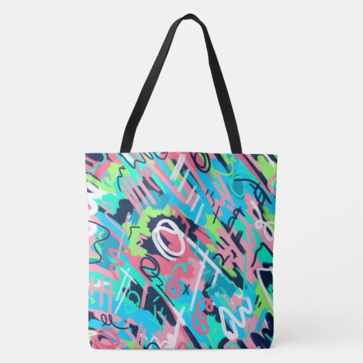 Funky Abstracte Art Tote Bag (Voorkant)