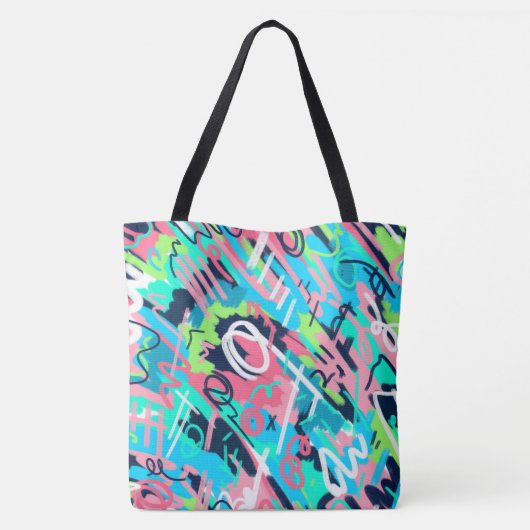 Funky Abstracte Art Tote Bag (Achterkant)