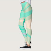 Funky Abstracte Art Turquoise Pink Pastel Thema Leggings (Links)