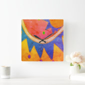 Funky Abstracte Art Vierkante Klok (Huis)