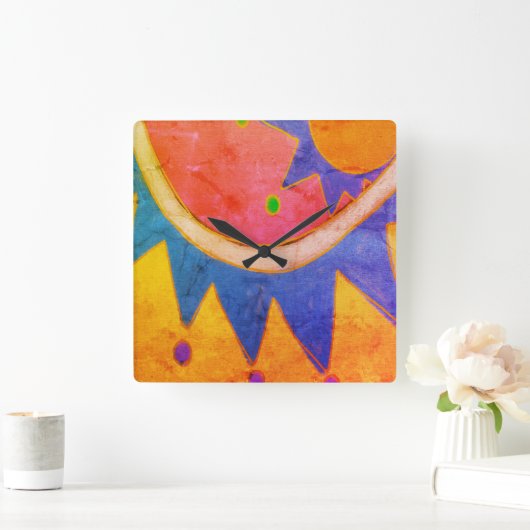 Funky Abstracte Art Vierkante Klok (Huis)